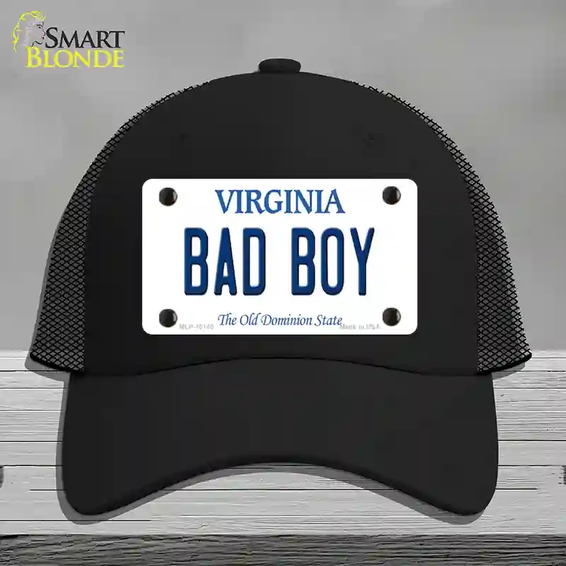 HAT01-MLP-10140 Bad Boy Virginia Novelty License Plate Hat, Mesh - Black