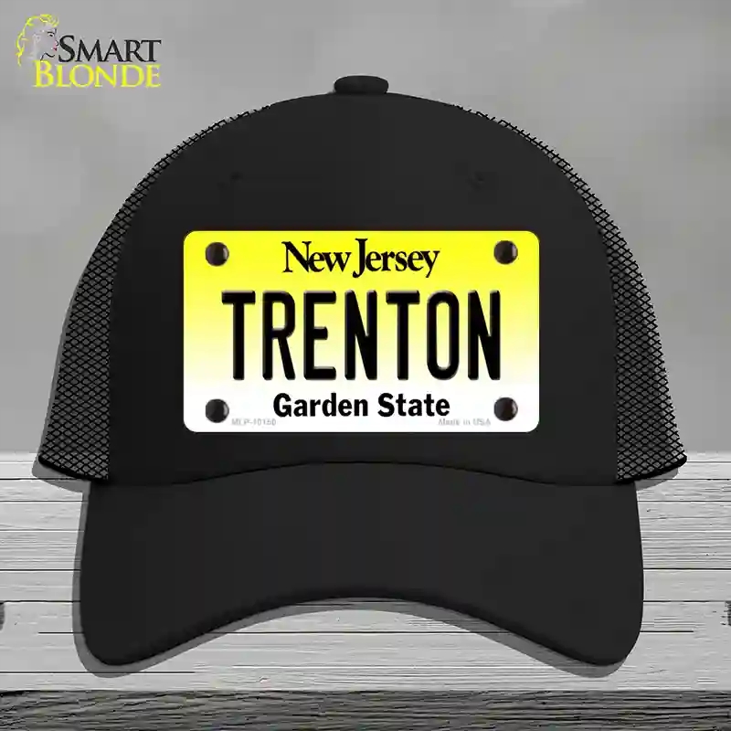 HAT01-MLP-10150 Trenton   Jersey Novelty License Plate Hat, Mesh - Black