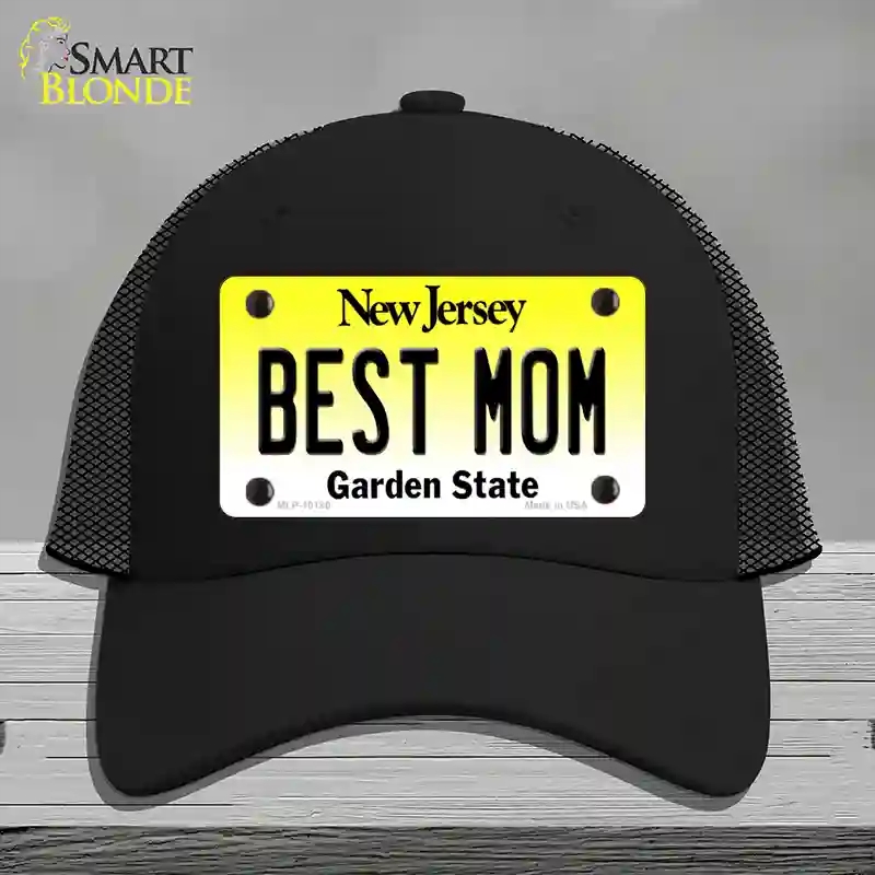 HAT01-MLP-10180 Best Mom   Jersey Novelty License Plate Hat, Mesh - Black