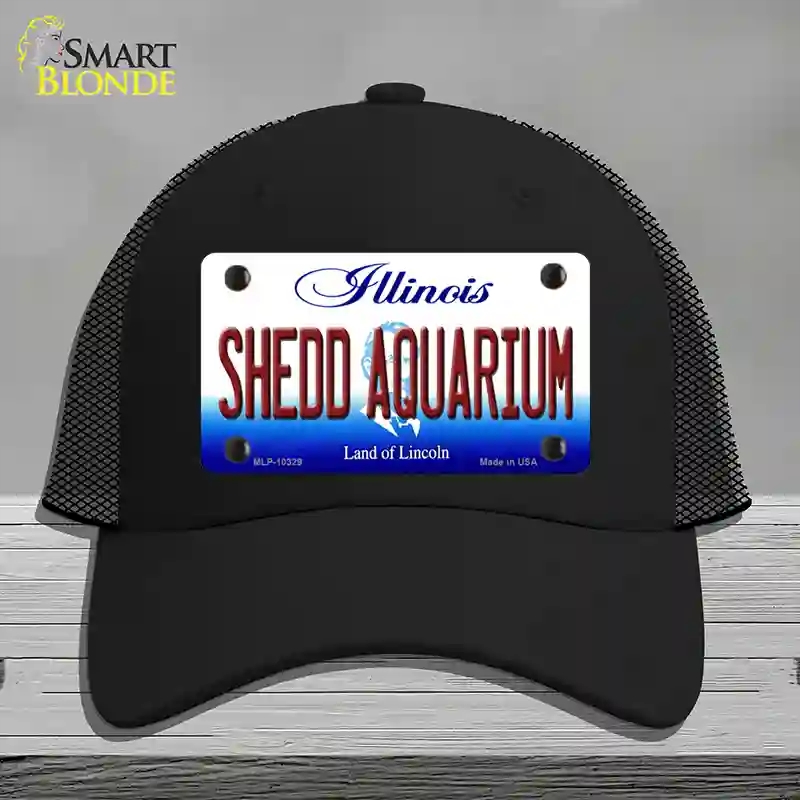 HAT01-MLP-10329 Shedd Aquarium Illinois Novelty License Plate Hat, Mesh - Black