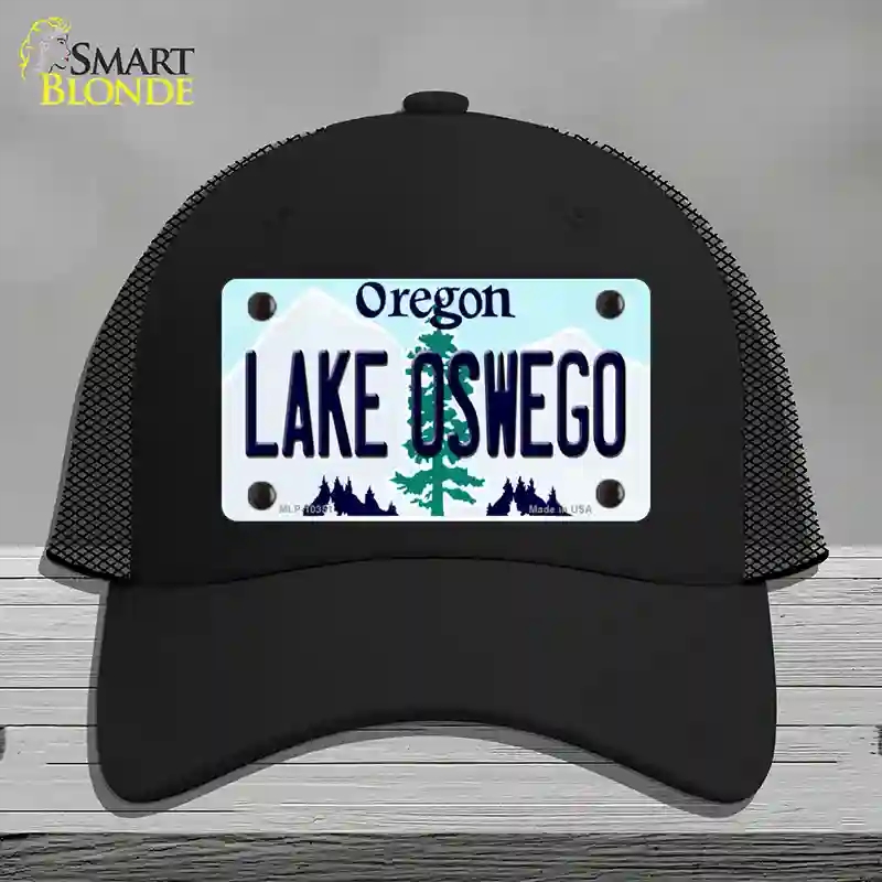 HAT01-MLP-10351 Lake Oswego Oregon Novelty License Plate Hat, Mesh - Black