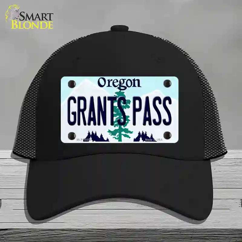 HAT01-MLP-10352 Grants Pass Oregon Novelty License Plate Hat, Mesh - Black