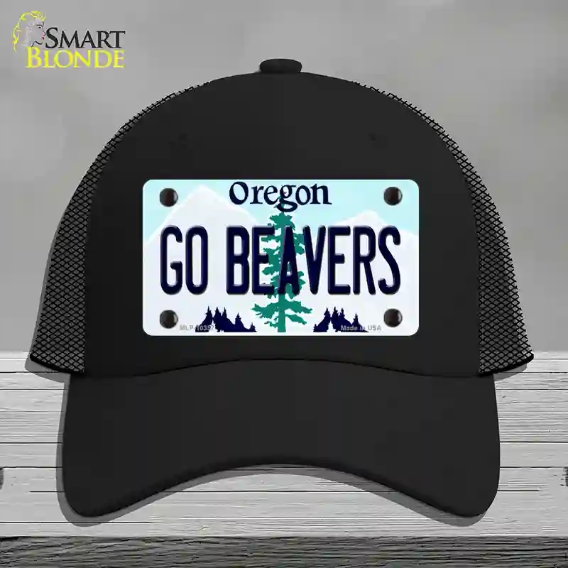 HAT01-MLP-10357 Go Beavers Oregon Novelty License Plate Hat, Mesh - Black