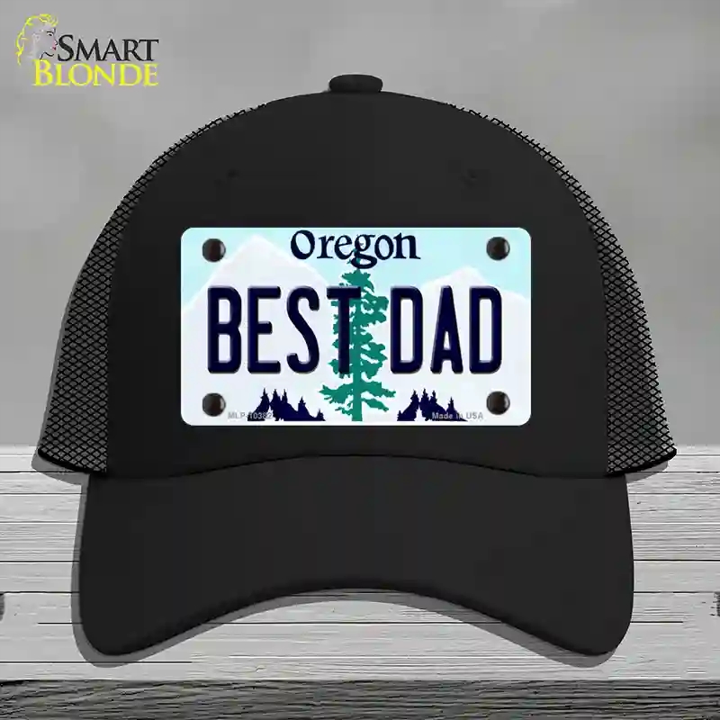 HAT01-MLP-10382 Best Dad Oregon Novelty License Plate Hat, Mesh - Black