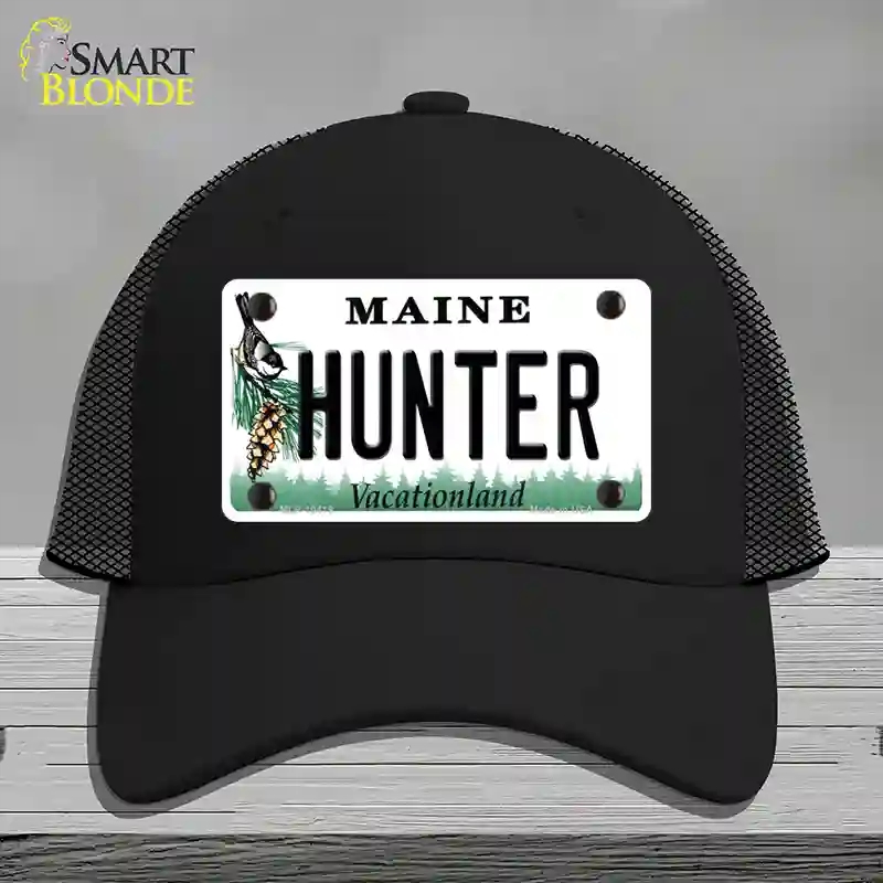 HAT01-MLP-10419 Hunter Maine Novelty License Plate Hat, Mesh - Black