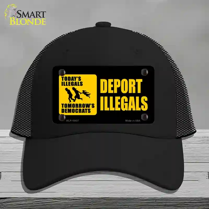 HAT01-MLP-10427 Deport Illegals Novelty License Plate Hat, Mesh - Black