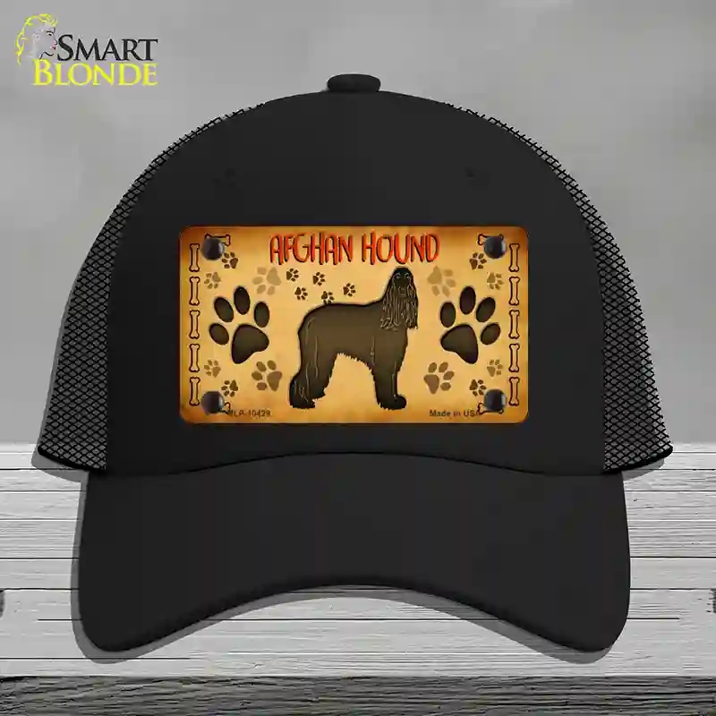 HAT01-MLP-10429 Afghan Hound Novelty License Plate Hat, Mesh - Black