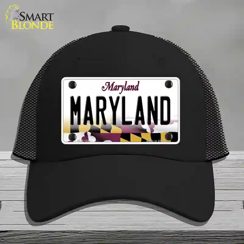 HAT01-MLP-10461 Maryland State MD Novelty License Plate Hat, Mesh - Black