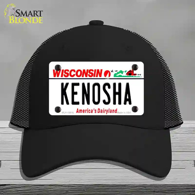 HAT01-MLP-10616 Kenosha Wisconsin Novelty License Plate Hat, Mesh - Black