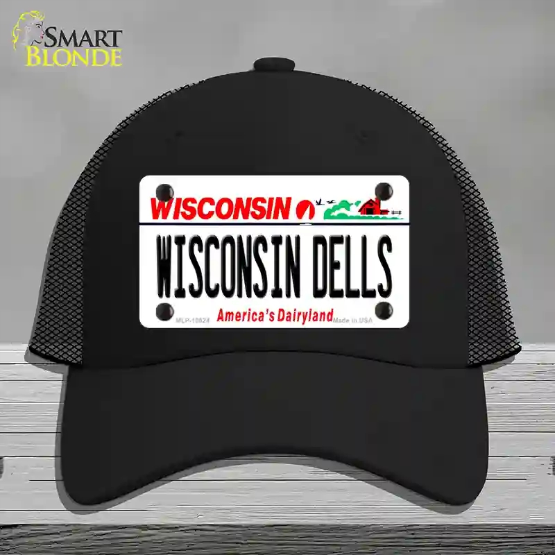 HAT01-MLP-10624 Wisconsin Dells Novelty License Plate Hat, Mesh - Black