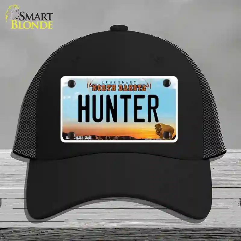 HAT01-MLP-10728 Hunter North Dakota Novelty License Plate Hat, Mesh - Black
