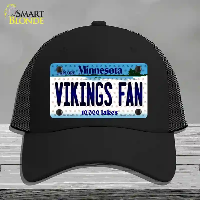 HAT01-MLP-10768 Vikings Fan Minnesota Novelty License Plate Hat, Mesh - Black