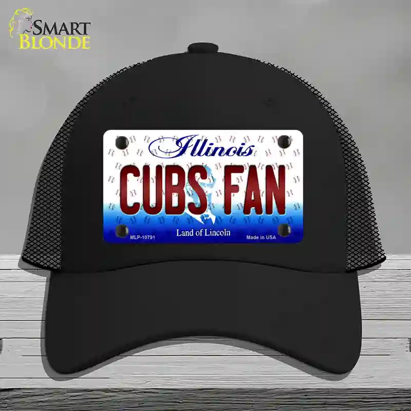 HAT01-MLP-10791 Cubs Fan Illinois Novelty License Plate Hat, Mesh - Black