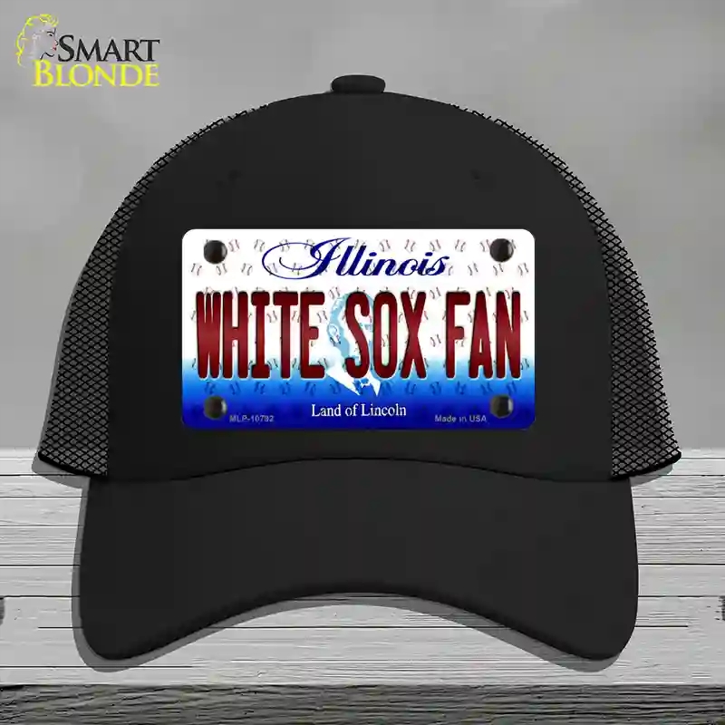 HAT01-MLP-10792 White Sox Fan Illinois Novelty License Plate Hat, Mesh - Black