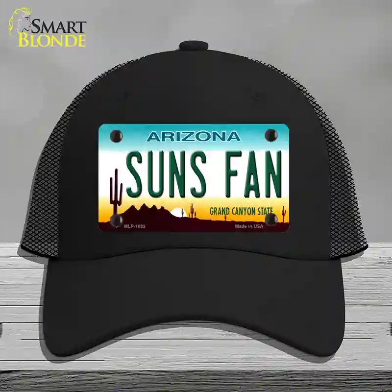 HAT01-MLP-1082 Suns Fan Arizona Novelty License Plate Hat, Mesh - Black