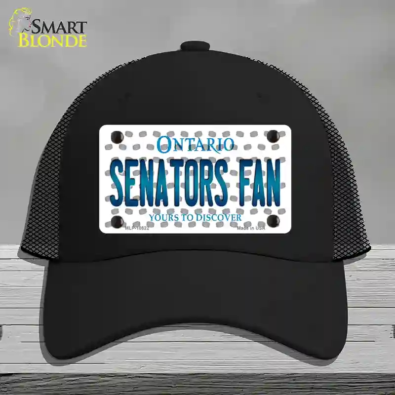 HAT01-MLP-10822 Senators Fan Ontario Novelty License Plate Hat, Mesh - Black