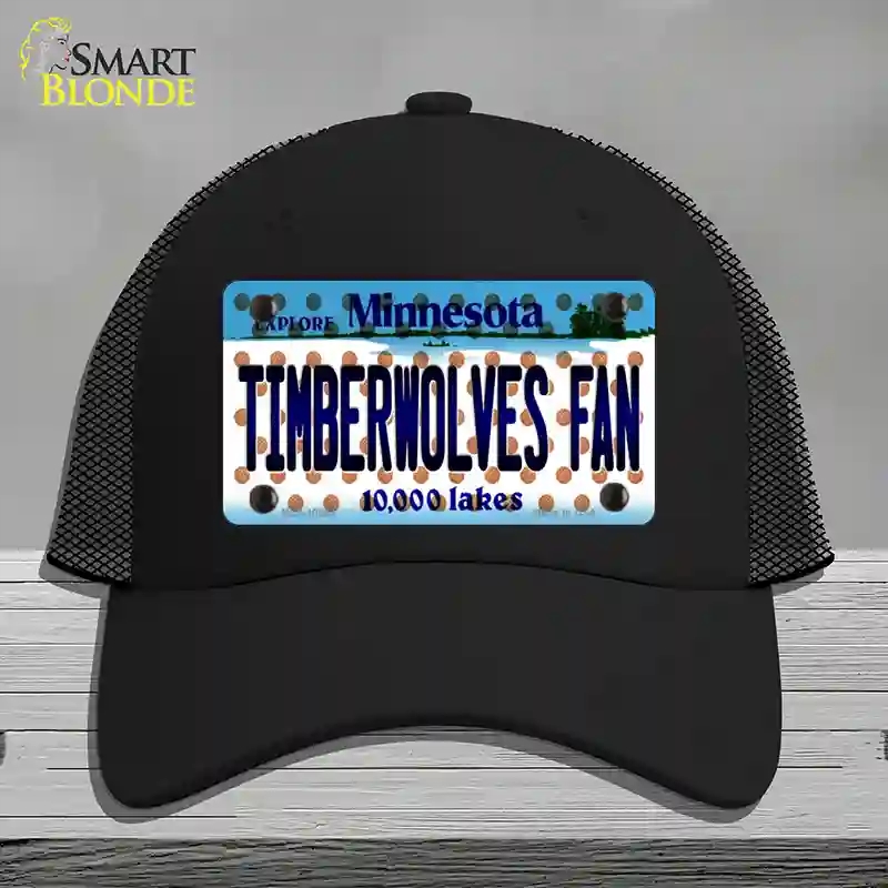 HAT01-MLP-10864 Timberwolves Fan Minnesota Novelty License Plate Hat, Mesh - Black