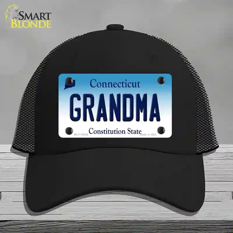 HAT01-MLP-10906 Grandma Connecticut Novelty License Plate Hat, Mesh - Black