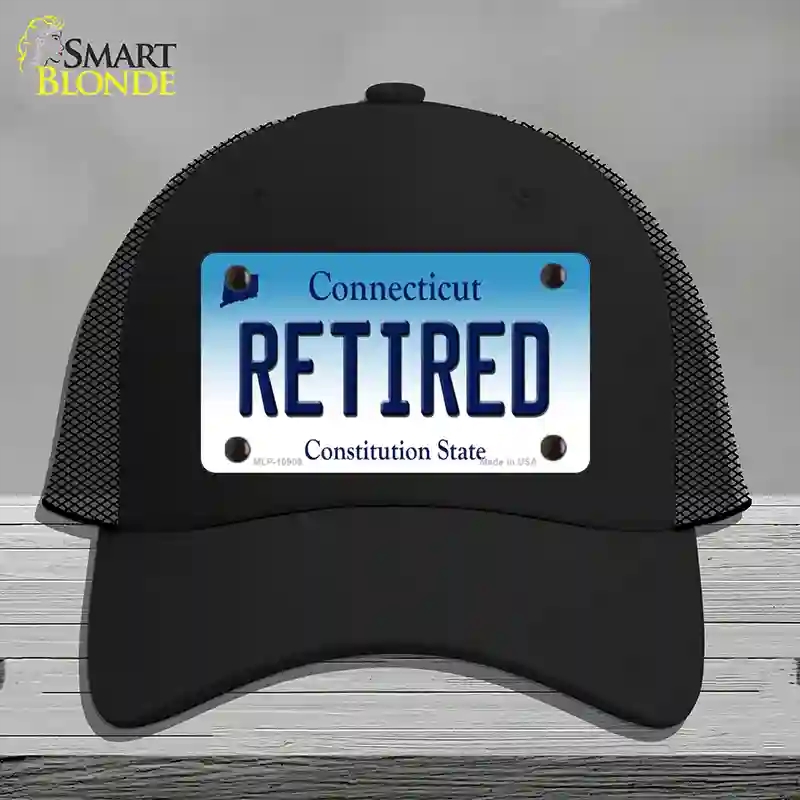 HAT01-MLP-10909 Retired Connecticut Novelty License Plate Hat, Mesh - Black