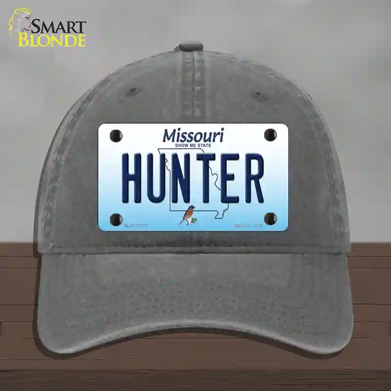 HAT08-MLP-10272 Hunter Missouri Novelty License Plate Hat, Unconstructed Cotton - Charcoal