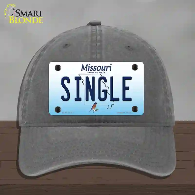 HAT08-MLP-10277 Single Missouri Novelty License Plate Hat, Unconstructed Cotton - Charcoal