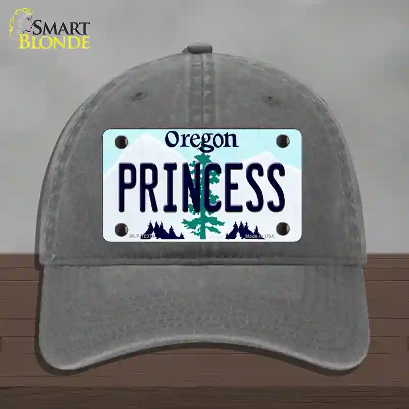 HAT08-MLP-10374 Princess Oregon Novelty License Plate Hat, Unconstructed Cotton - Charcoal