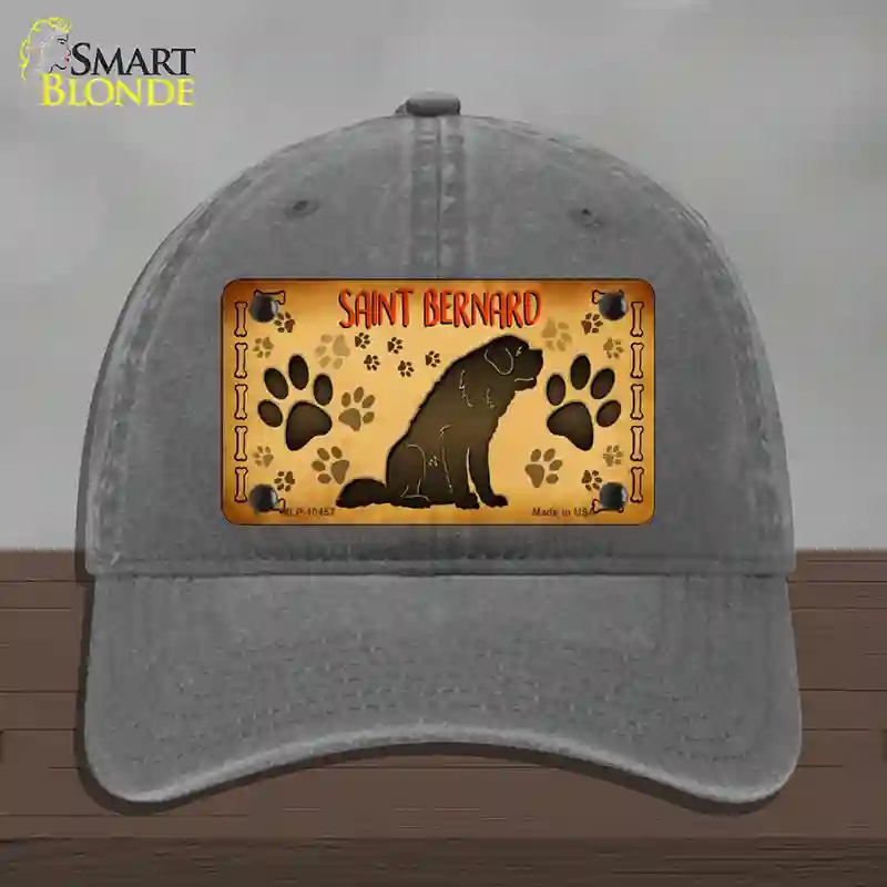 HAT08-MLP-10457 Saint Bernard Novelty License Plate Hat, Unconstructed Cotton - Charcoal