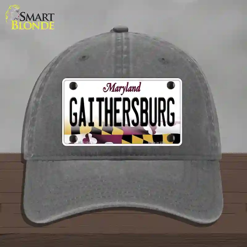HAT08-MLP-10472 Gaithersburg Maryland Novelty License Plate Hat, Unconstructed Cotton - Charcoal