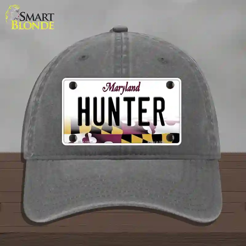 HAT08-MLP-10500 Hunter Maryland Novelty License Plate Hat, Unconstructed Cotton - Charcoal