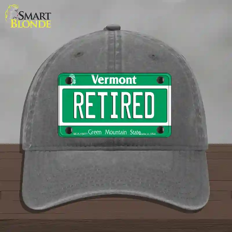 HAT08-MLP-10677 Retired Vermont Novelty License Plate Hat, Unconstructed Cotton - Charcoal