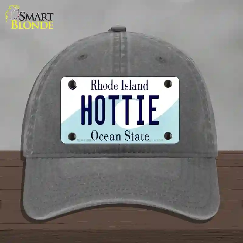 HAT08-MLP-11198 Hottie Rhode Island State Novelty License Plate Hat, Unconstructed Cotton - Charcoal