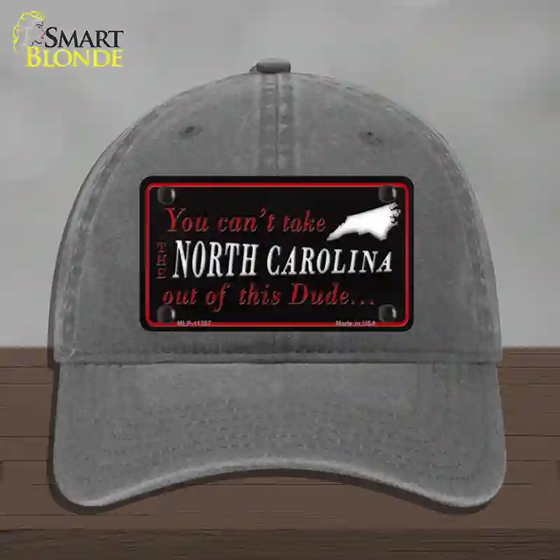 HAT08-MLP-11287 North Carolina Dude Novelty License Plate Hat, Unconstructed Cotton - Charcoal