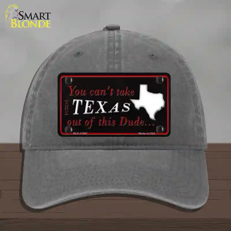 HAT08-MLP-11297 Texas Dude Novelty License Plate Hat, Unconstructed Cotton - Charcoal