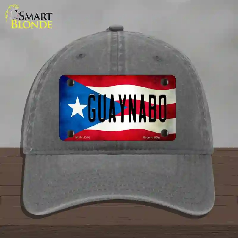 HAT08-MLP-11346 Guaynabo Puerto Rico Flag Novelty License Plate Hat, Unconstructed Cotton - Charcoal