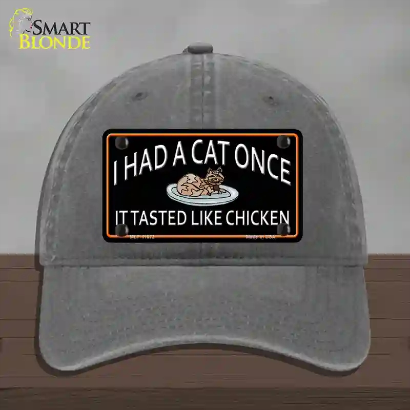 HAT08-MLP-11672 I Had a Cat Once Novelty License Plate Hat, Unconstructed Cotton - Charcoal