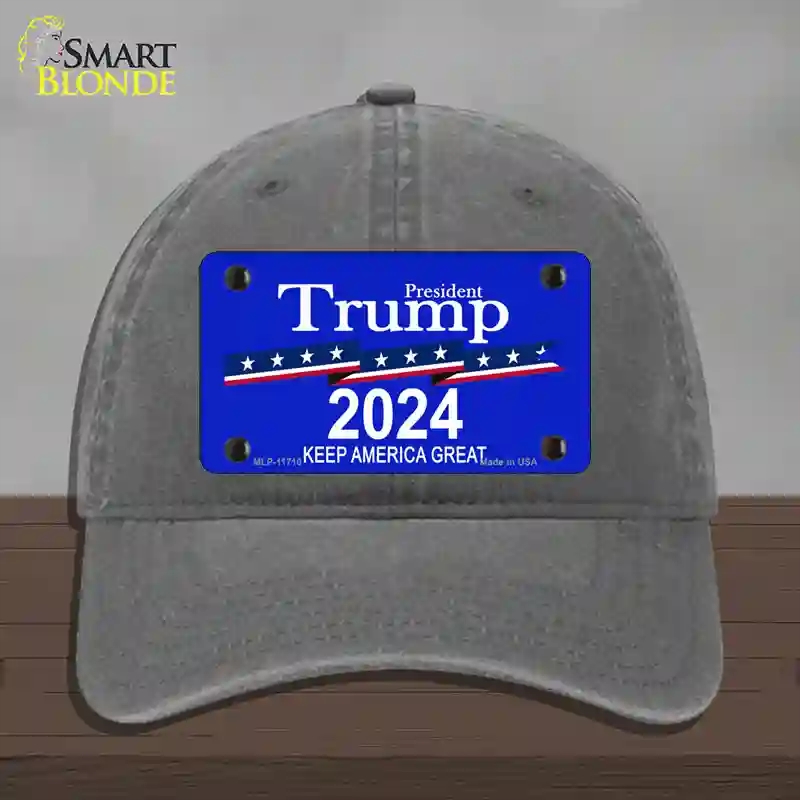 HAT08-MLP-11710 President Trump 2024 Novelty License Plate Hat, Unconstructed Cotton - Charcoal