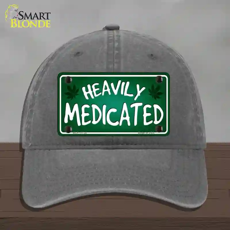 HAT08-MLP-11730 Heavily Medicated Novelty License Plate Hat, Unconstructed Cotton - Charcoal