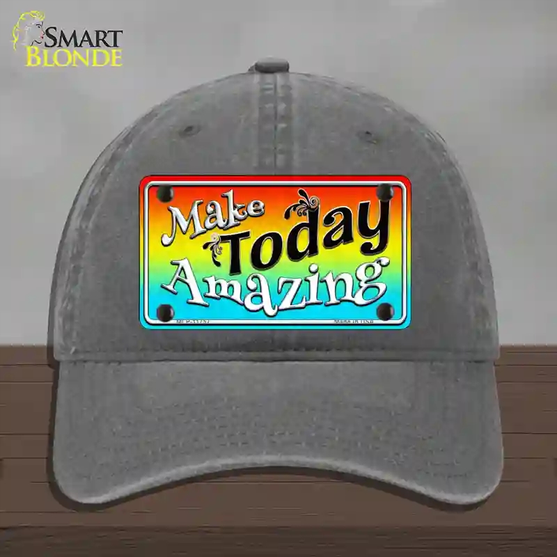 HAT08-MLP-11757 Make Today Amazing Novelty License Plate Hat, Unconstructed Cotton - Charcoal