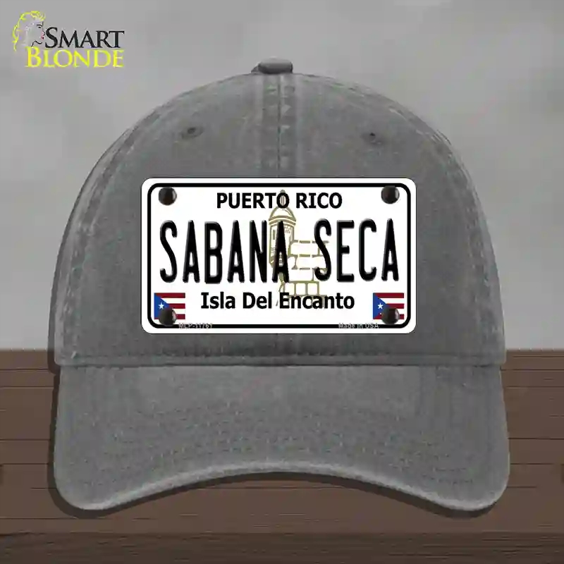 HAT08-MLP-11761 Sabana Seca Puerto Rico State Novelty License Plate Hat, Unconstructed Cotton - Charcoal