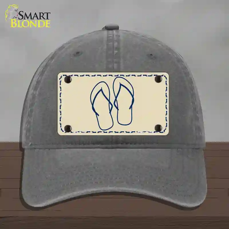 HAT08-MLP-1178 Flip Flops Novelty License Plate Hat, Unconstructed Cotton - Charcoal