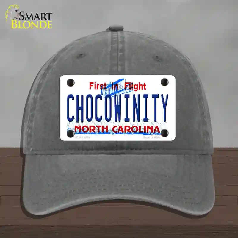 HAT08-MLP-11854 Chocowinity North Carolina Novelty License Plate Hat, Unconstructed Cotton - Charcoal