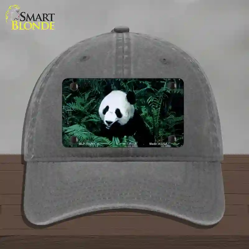 HAT08-MLP-1187 Panda Bear Novelty License Plate Hat, Unconstructed Cotton - Charcoal