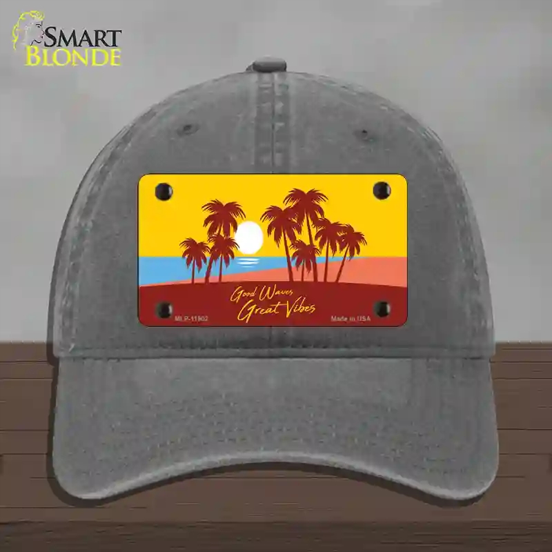 HAT08-MLP-11902 Good Waves Great Novelty License Plate Hat, Unconstructed Cotton - Charcoal