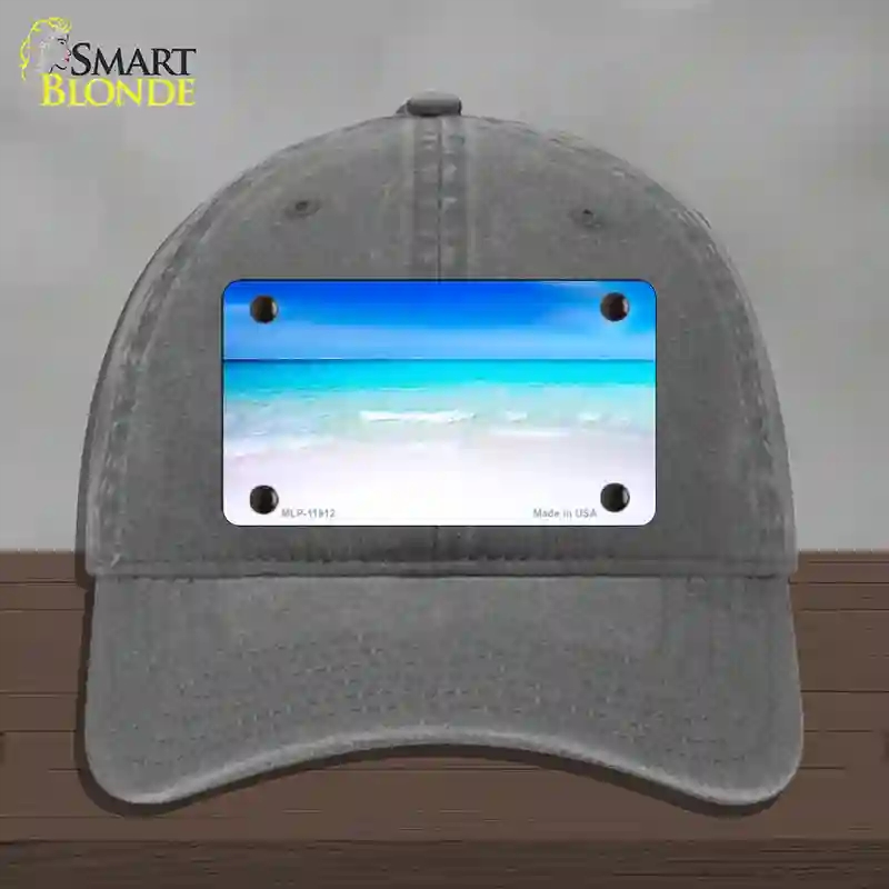 HAT08-MLP-11912 Beach Scene Novelty License Plate Hat, Unconstructed Cotton - Charcoal