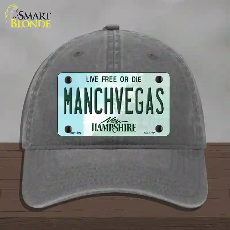 HAT08-MLP-12076 Manchvegas   Hampshire State Novelty License Plate Hat, Unconstructed Cotton - Charcoal