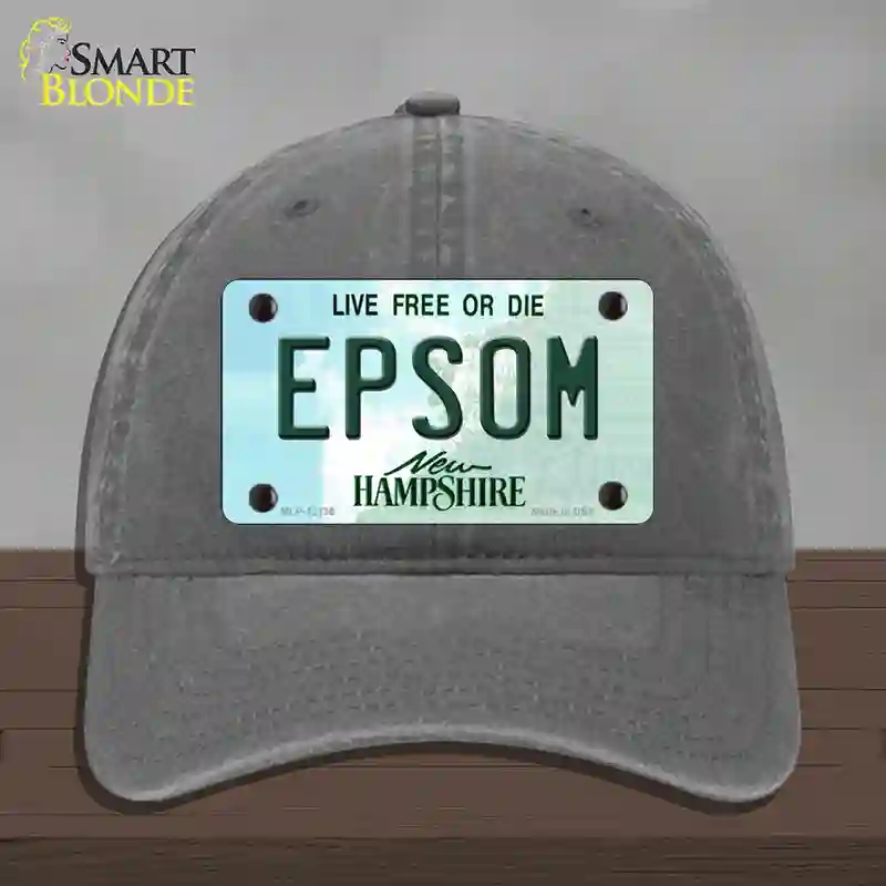HAT08-MLP-12136 Epsom   Hampshire Novelty License Plate Hat, Unconstructed Cotton - Charcoal