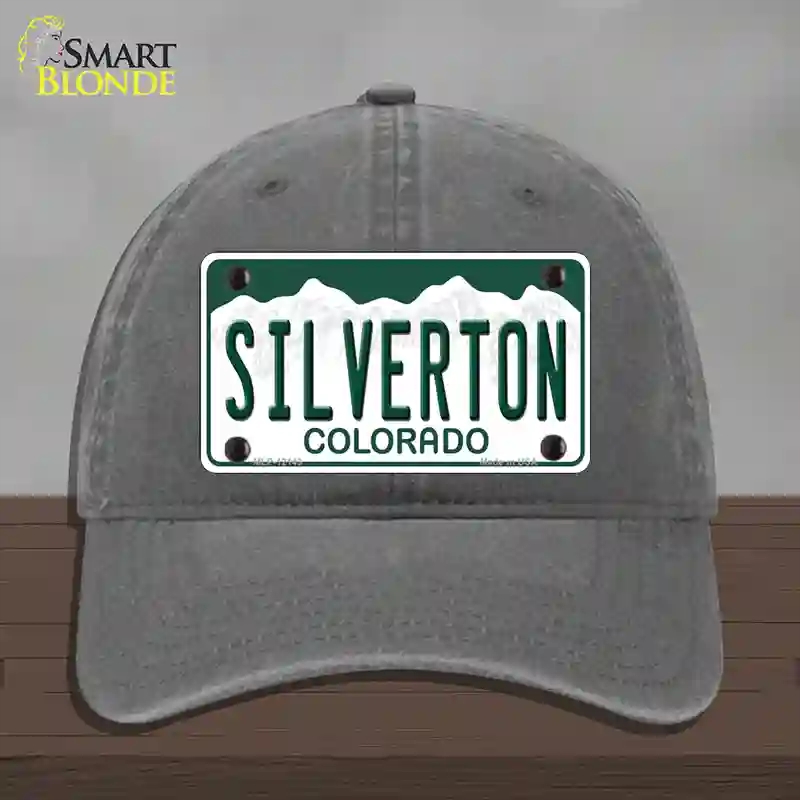 HAT08-MLP-12143 Silverton Colorado Novelty License Plate Hat, Unconstructed Cotton - Charcoal