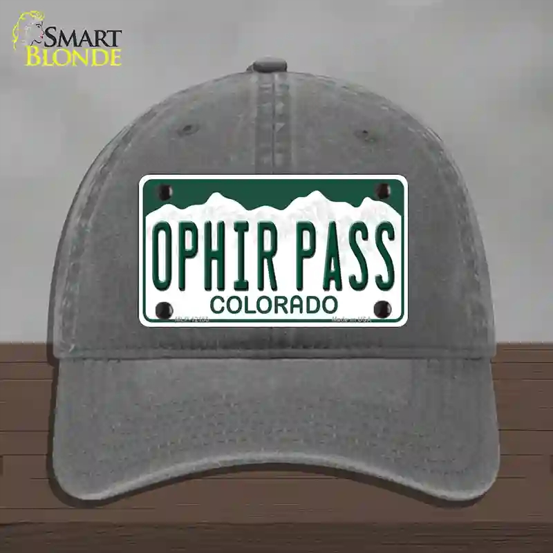 HAT08-MLP-12155 Ophir Pass Colorado Novelty License Plate Hat, Unconstructed Cotton - Charcoal
