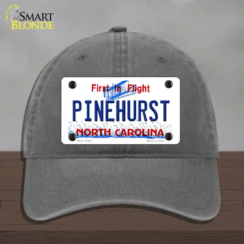 HAT08-MLP-12297 North Carolina Pinehurst Novelty License Plate Hat, Unconstructed Cotton - Charcoal