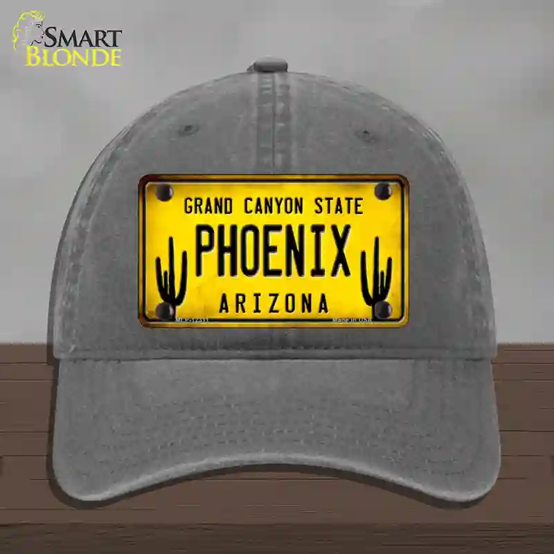 HAT08-MLP-12311 Arizona Phoenix Novelty License Plate Hat, Unconstructed Cotton - Charcoal